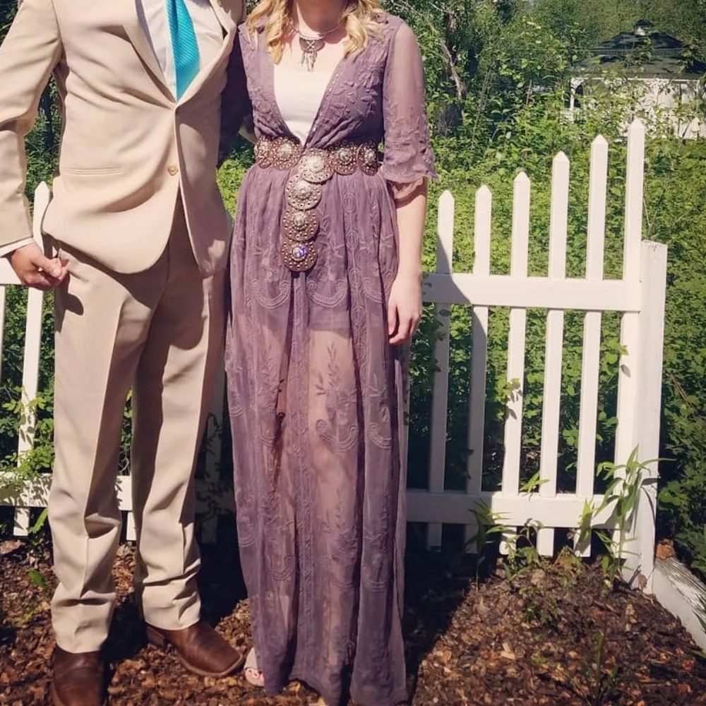 Dusty purple western dress romper